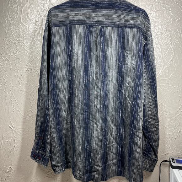 Jhane Barnes Green Long Sleeve Button Up Striped Made in Italy Shirt Mens Sz XL - Picture 4 of 6